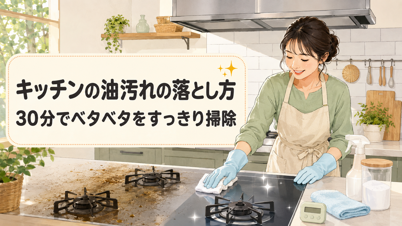 キッチンの油汚れの落とし方｜30分でベタベタをすっきり掃除｜キッチンの油汚れが落ちにくい理由の解説画像2
