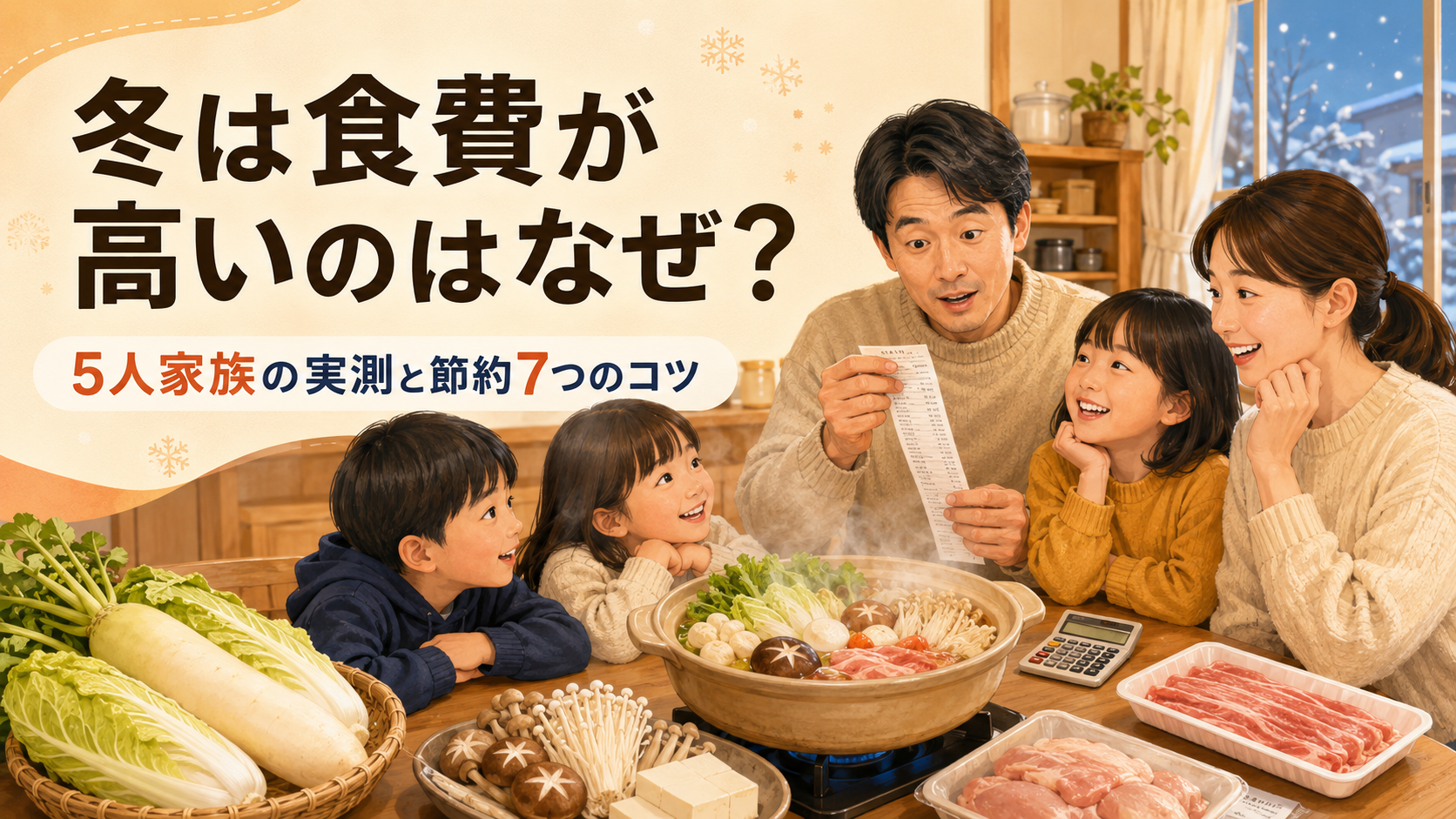 冬は食費が高いのはなぜ？5人家族の実測と節約7つのコツ｜冬に食費が高くなるのはなぜ？の解説画像