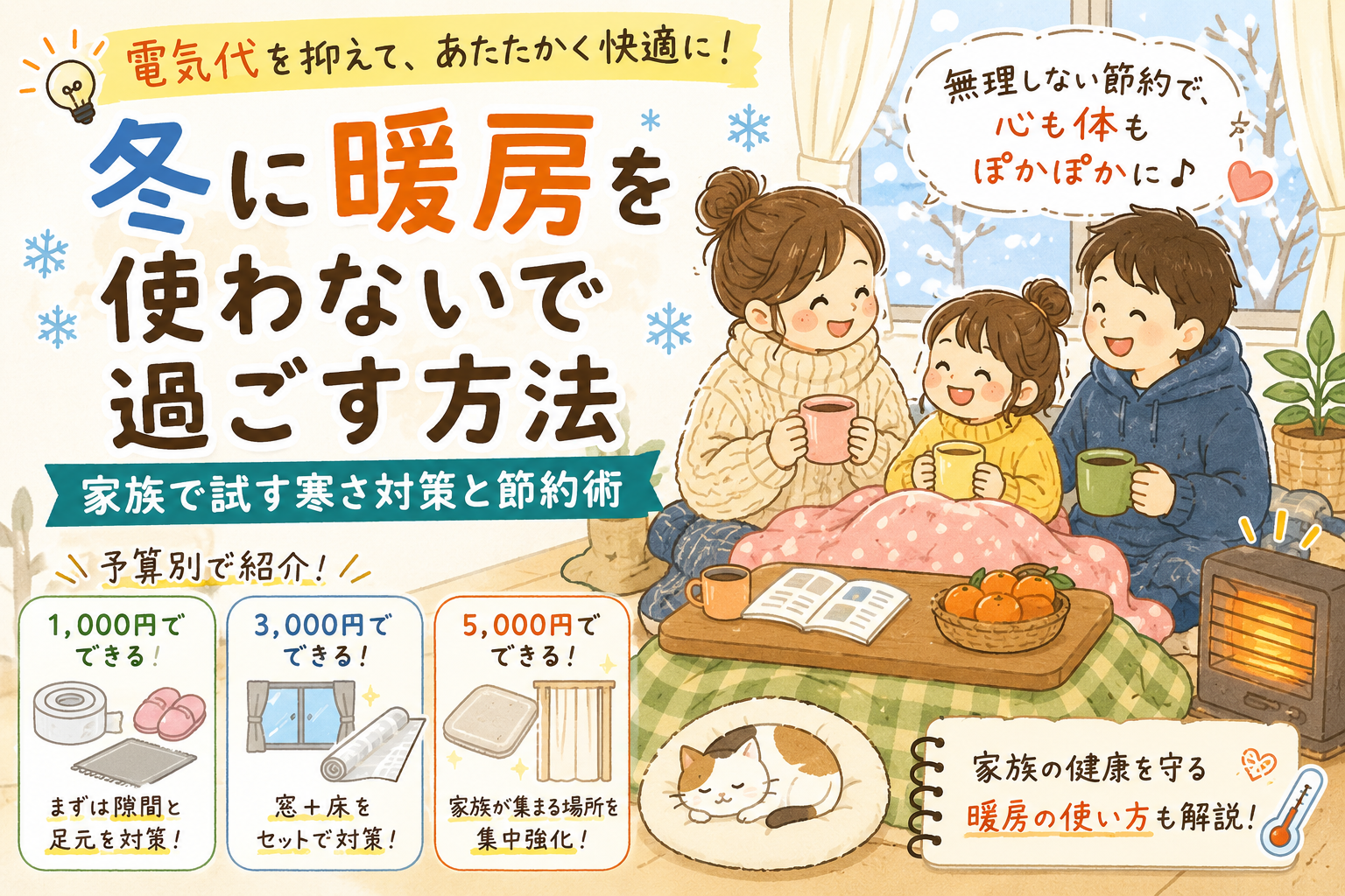 冬に暖房を使わないで過ごす方法｜家族で試す寒さ対策と節約術｜冬に暖房を使わないなら「寒さの入口」を先に対策の解説画像2