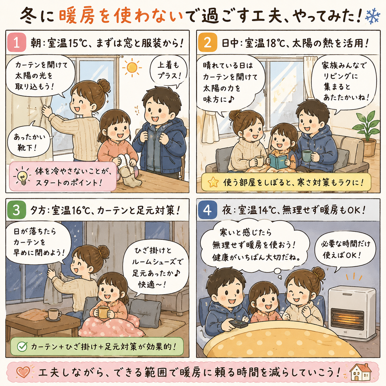 冬に暖房を使わないで過ごす方法｜家族で試す寒さ対策と節約術｜冬に暖房を使わないなら「寒さの入口」を先に対策の解説画像3