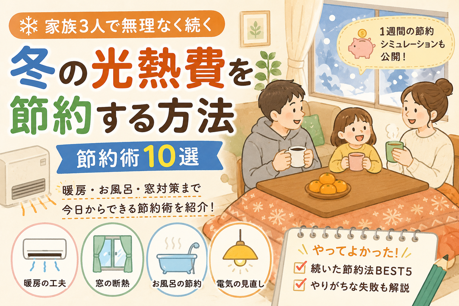 冬の光熱費を節約する方法｜家族3人で無理なく続く節約術10選｜冬の光熱費が高くなるのはなぜ？の解説画像2