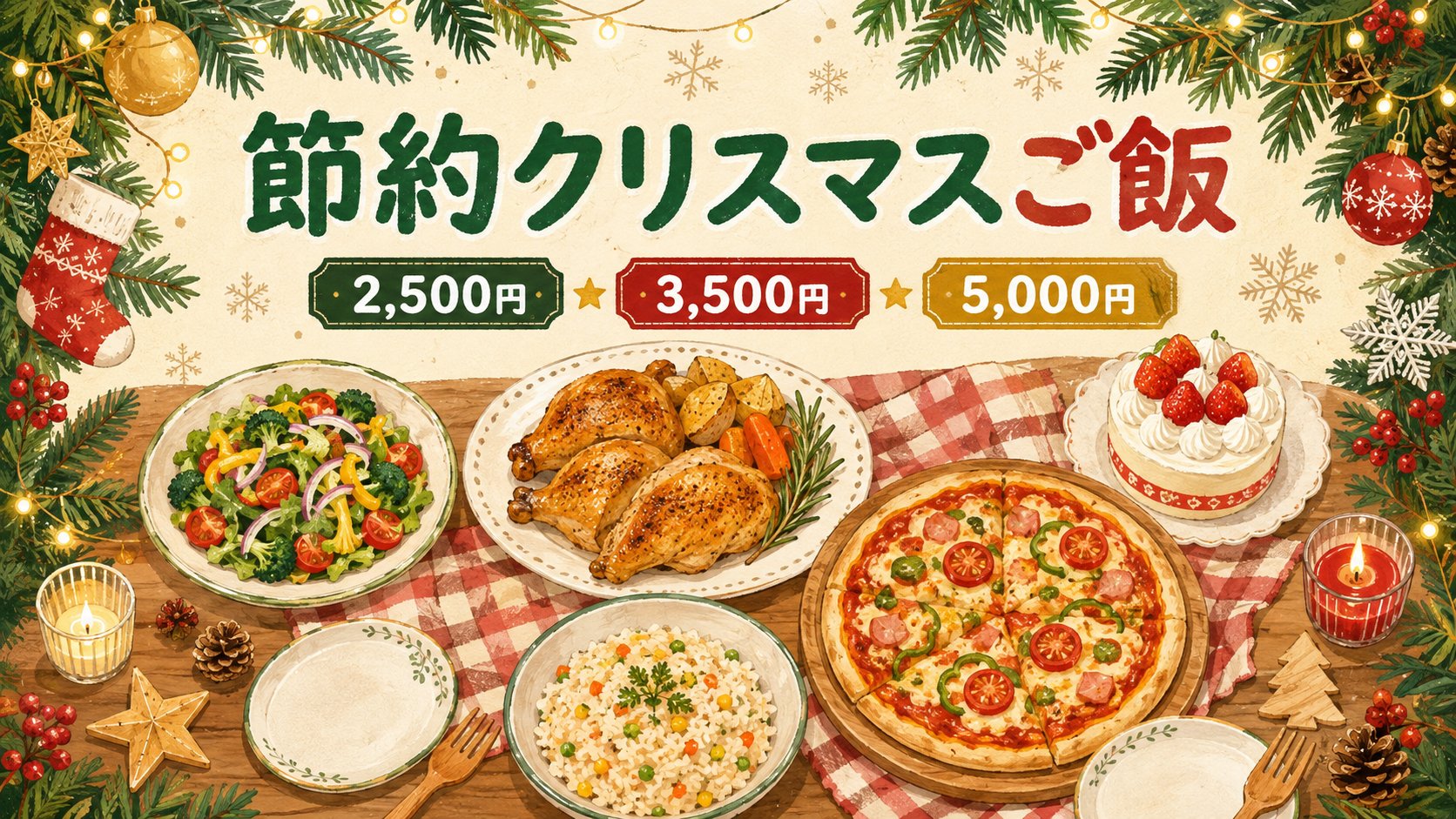 クリスマスご飯を節約！3人家族の予算別献立と買い物のコツ｜クリスマスご飯を節約する3つの基本の解説画像2
