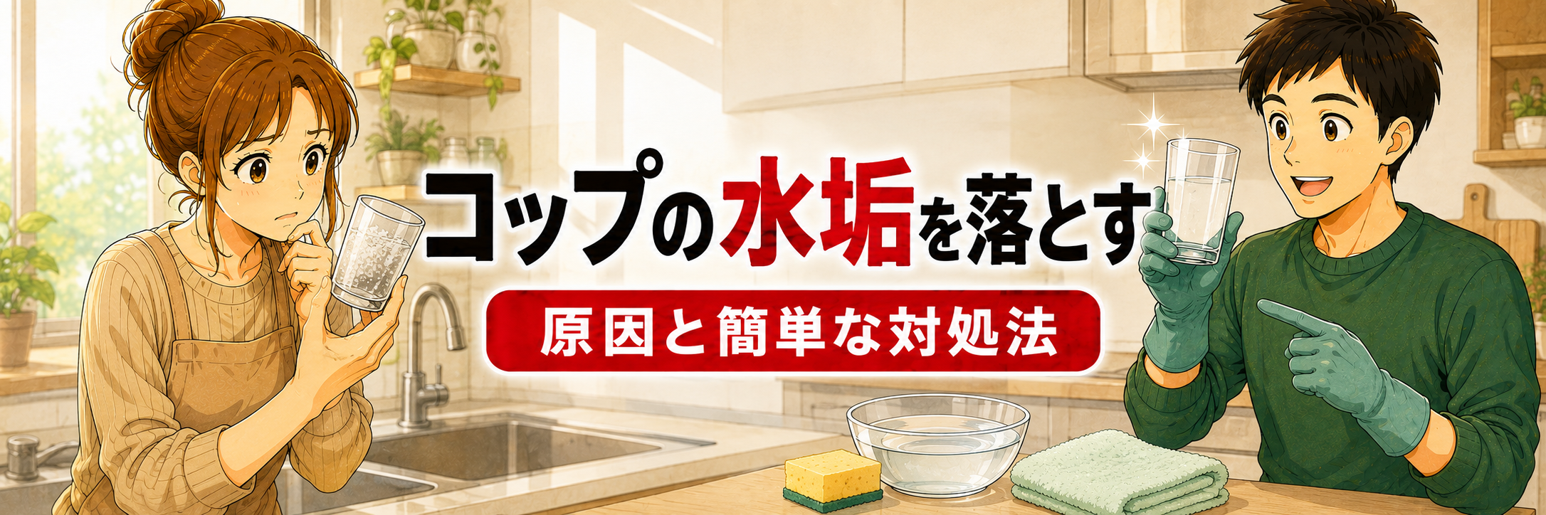 コップの水垢を落とす方法のヘッダー画像