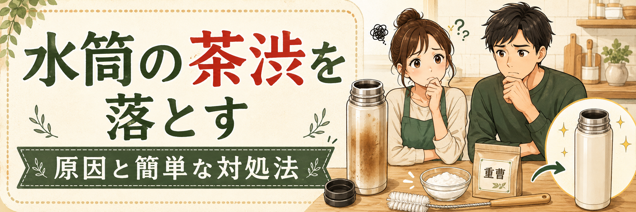水筒の茶渋の落とし方のヘッダー画像